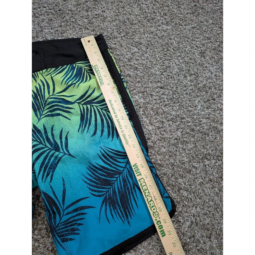 Burnside Board Shors Swimking Trunks Tropical Blue Green Men's‎ 34